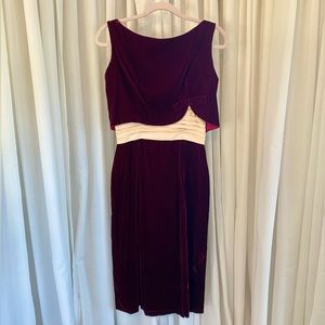 Vintage 50s Burgundy Velvet Cocktail Dress🍷